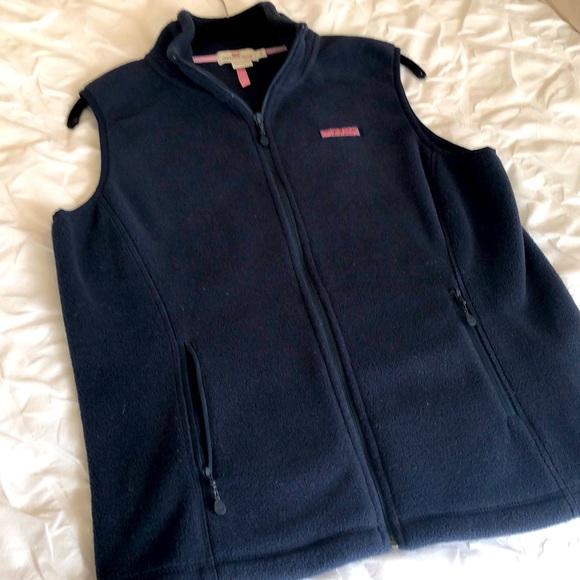 Navy Vineyard Vines fleece sleeveless jacket - Picture 1 of 4